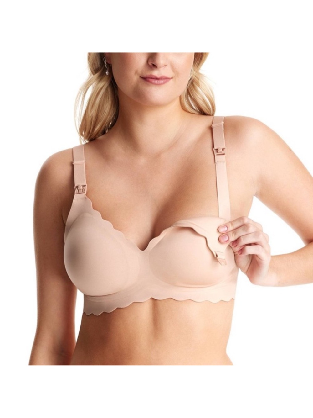 Momcozy Jelly Strip Nursing Bra - Beige size 2XL Plus